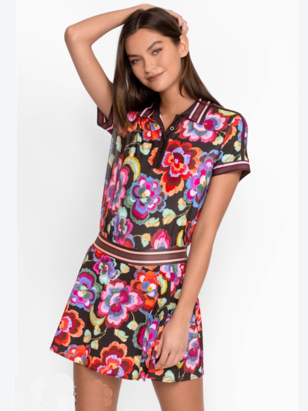 Johnny Was Bee Active Floral Tennis Skirt, Size S